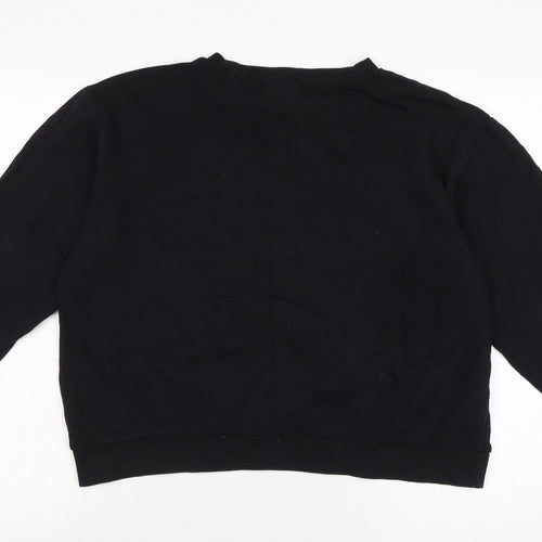 ASOS Womens Black Cotton Pullover Sweatshirt Size 14