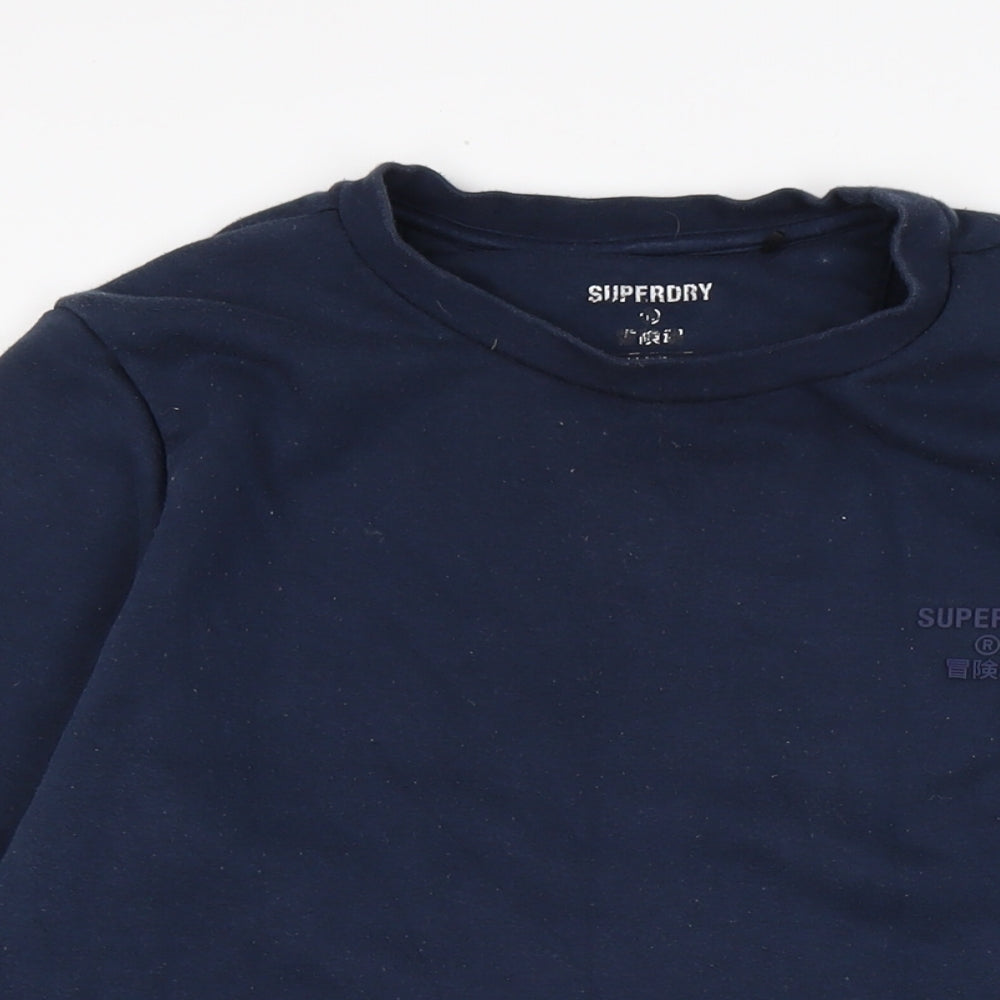 Superdry Womens Blue Cotton Pullover Sweatshirt Size M