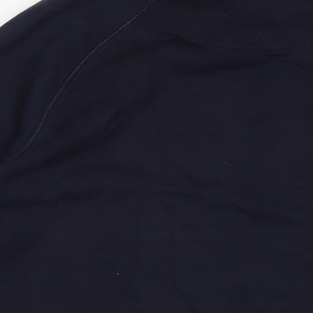 Jasper Conran Mens Blue Crew Neck Cotton Full Zip Jumper Size M Long Sleeve