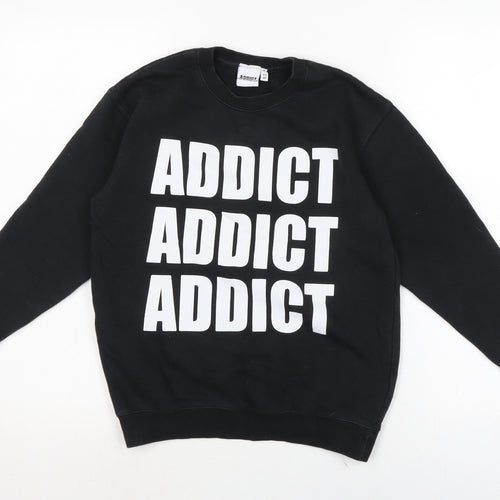 Addict Boys Black Cotton Pullover Sweatshirt Size 9 Years