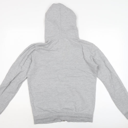 Zara Womens Grey Cotton Full Zip Hoodie Size S