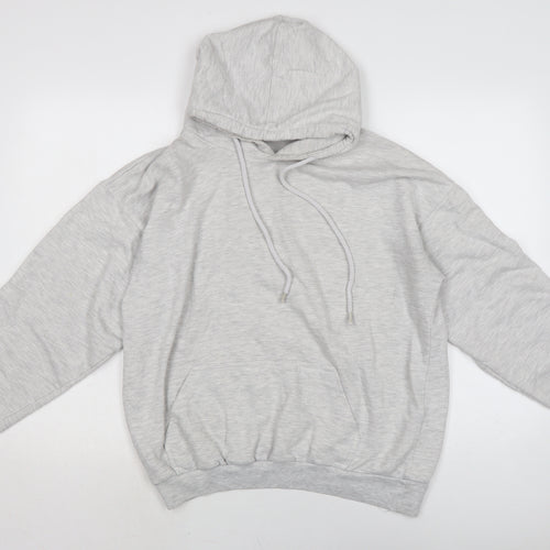 PRETTYLITTLETHING Womens Grey Cotton Pullover Hoodie Size M