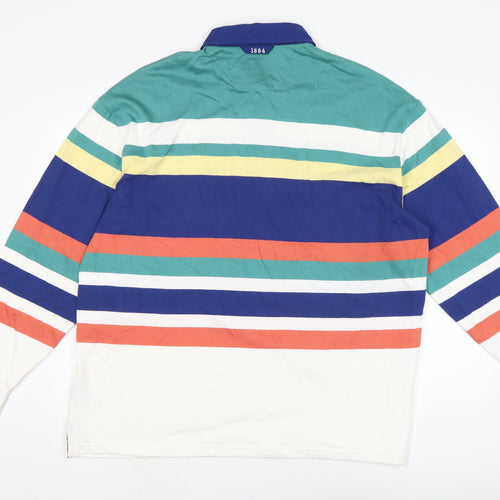 VSI Mens Multicoloured Striped Cotton Polo Size XL Collared