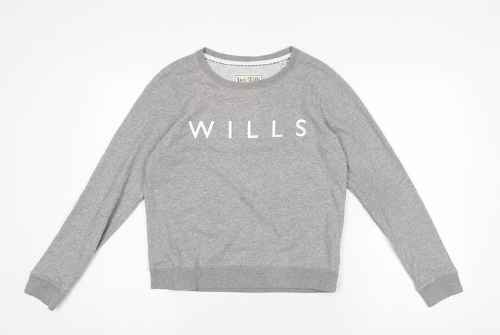 Jack Wills Womens Grey Cotton Pullover Sweatshirt Size 8