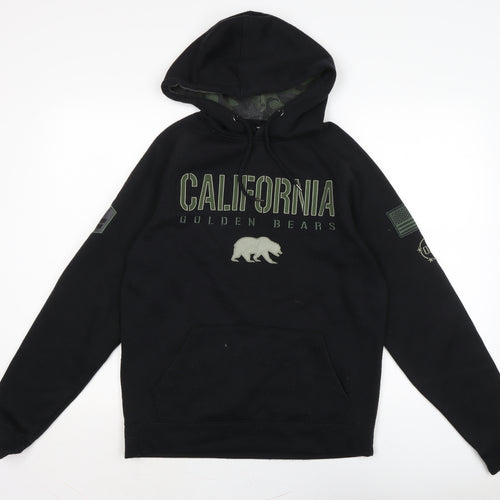 collosseum Mens Black Geometric Cotton Pullover Hoodie Size M