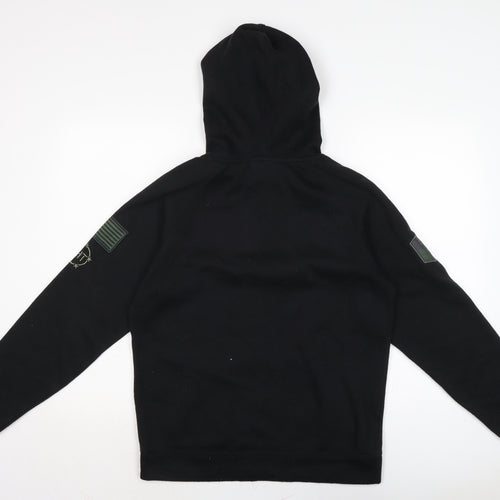 collosseum Mens Black Geometric Cotton Pullover Hoodie Size M