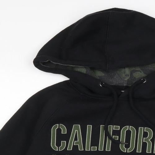 collosseum Mens Black Geometric Cotton Pullover Hoodie Size M
