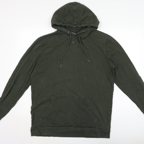 ASOS Mens Green Cotton Pullover Hoodie Size M