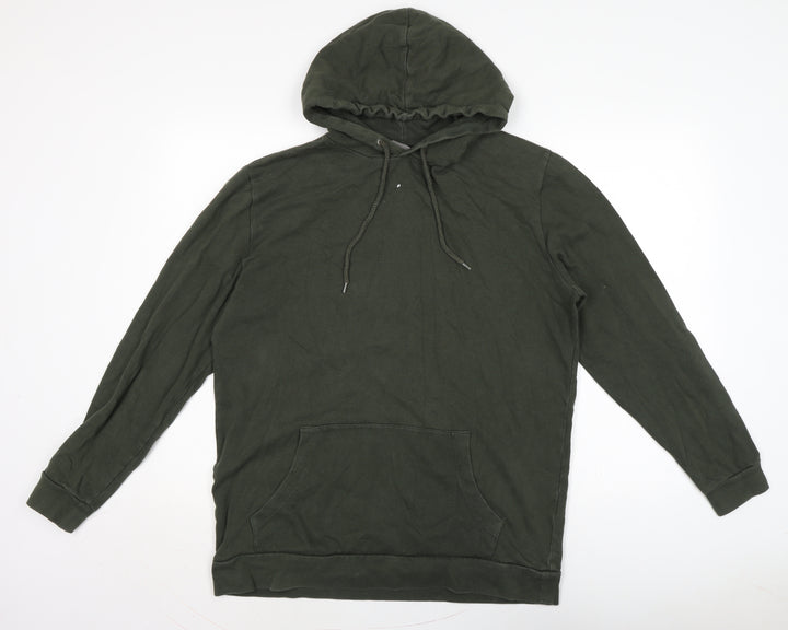 ASOS Mens Green Cotton Pullover Hoodie Size M