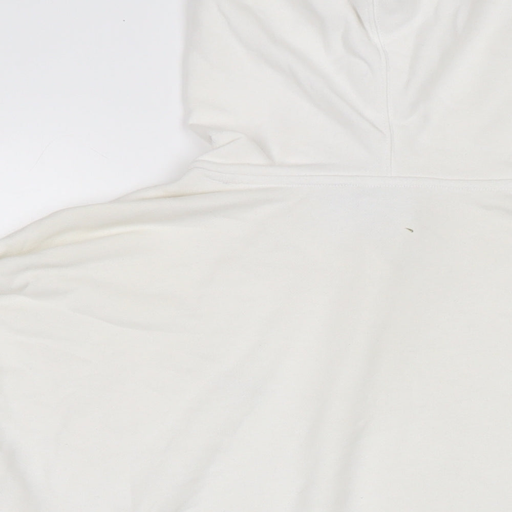 adidas Womens White Cotton Pullover Hoodie Size 14