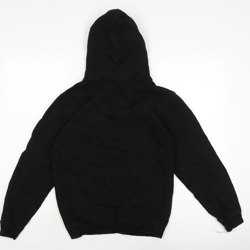 Just Hoods Mens Black Cotton Pullover Hoodie Size M