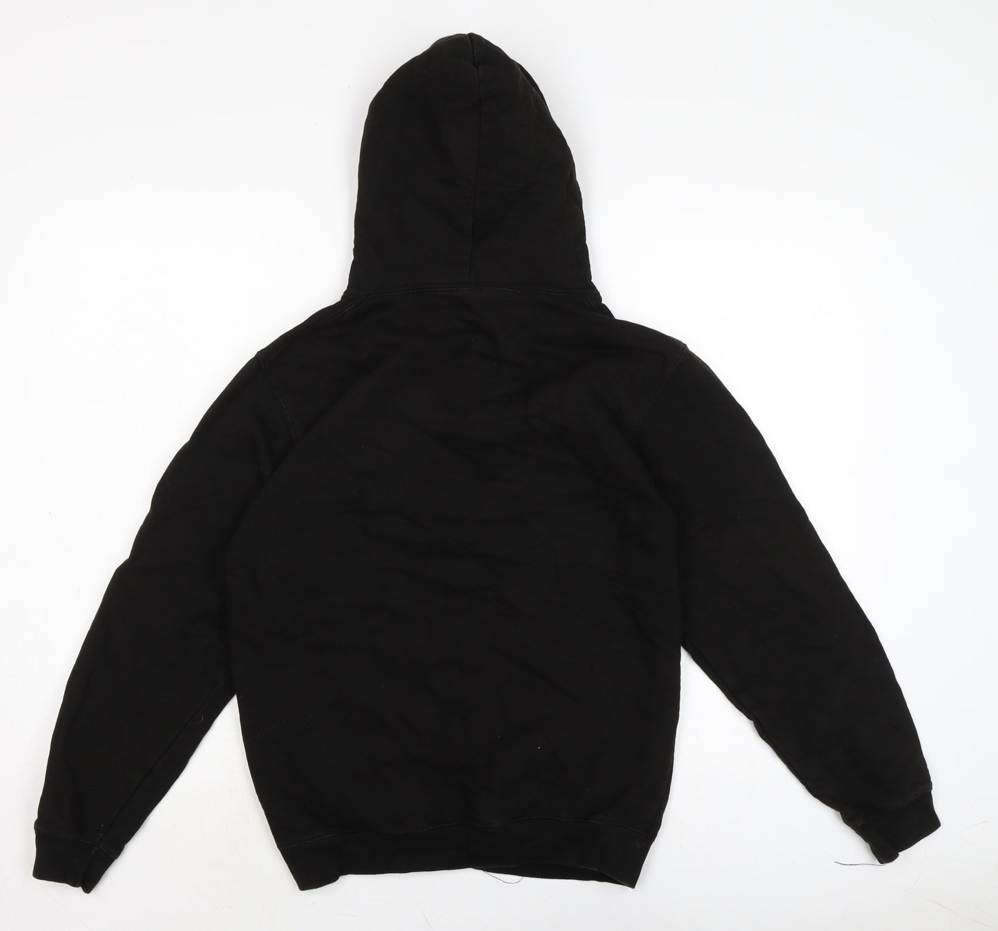 Just Hoods Mens Black Cotton Pullover Hoodie Size M