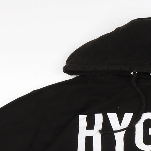Just Hoods Mens Black Cotton Pullover Hoodie Size M