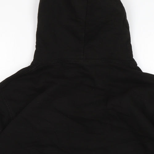 Just Hoods Mens Black Cotton Pullover Hoodie Size M