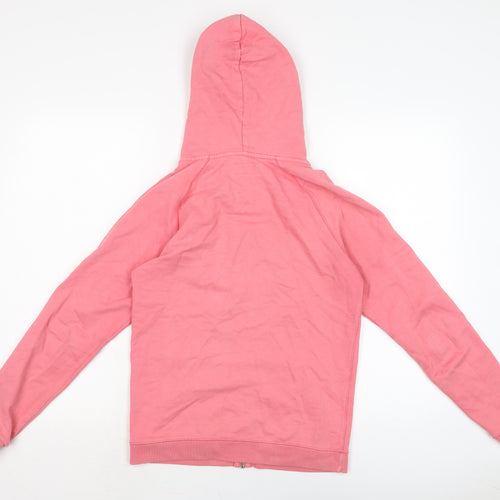 Jack Wills Womens Pink Cotton Full Zip Hoodie Size 6