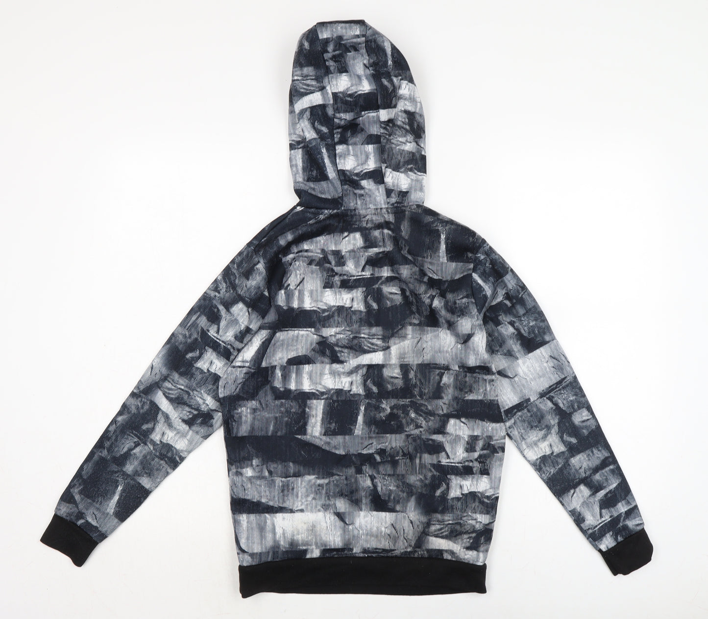 Solvieti Boys Black Cotton Pullover Hoodie Size 12-13 Years