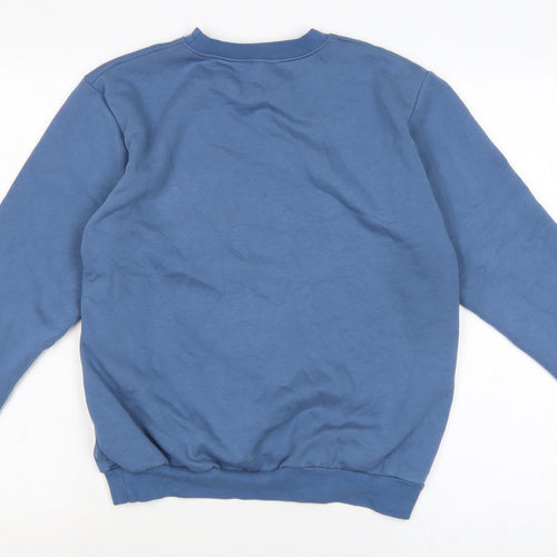 sicilia Mens Blue Cotton Pullover Sweatshirt Size LT