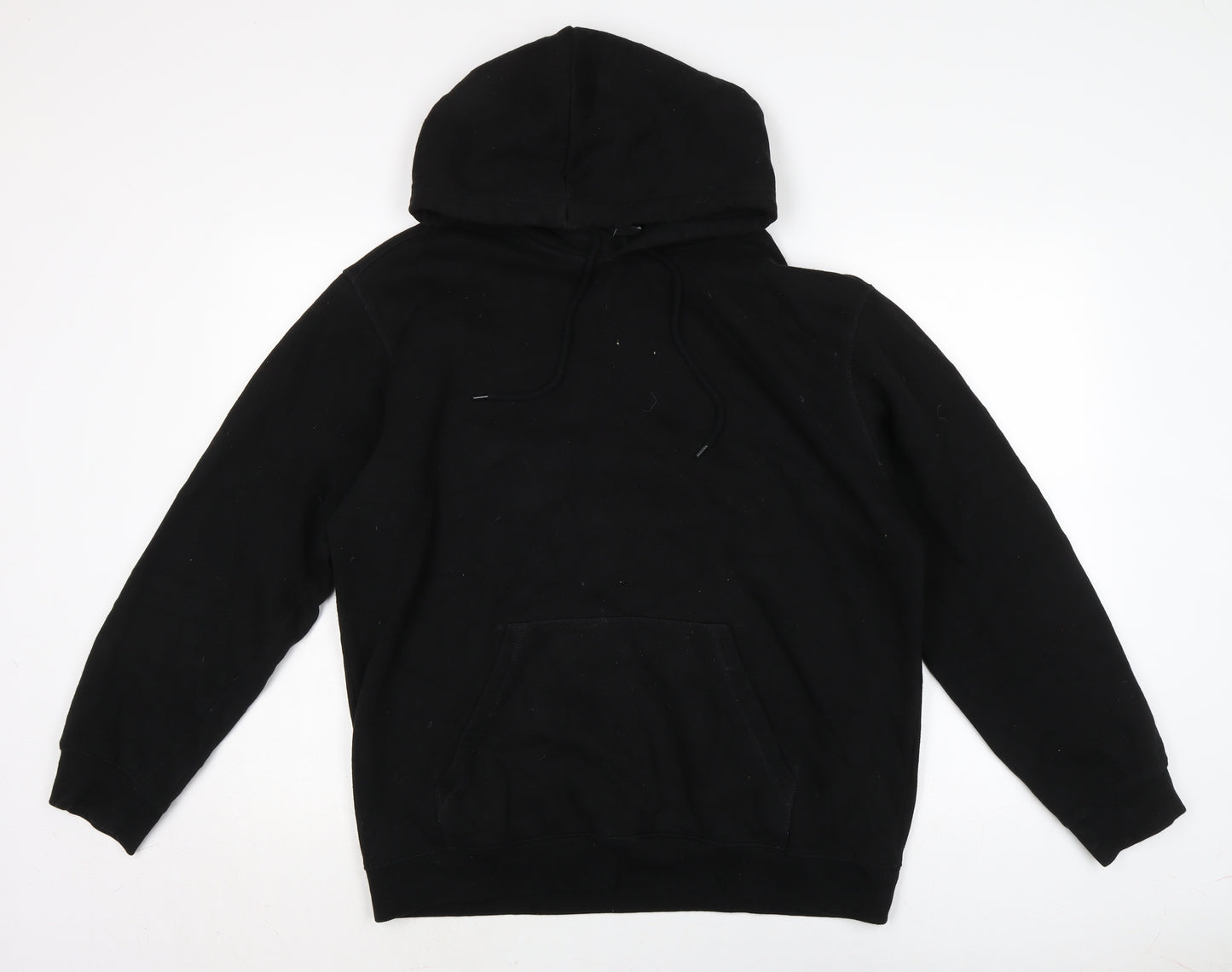 Atmos & Here Mens Black Cotton Pullover Hoodie Size M