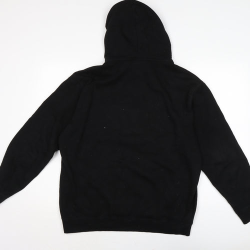 Atmos & Here Mens Black Cotton Pullover Hoodie Size M