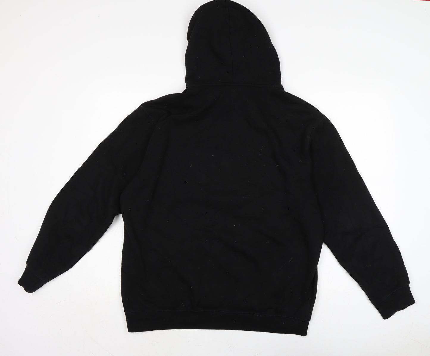 Atmos & Here Mens Black Cotton Pullover Hoodie Size M