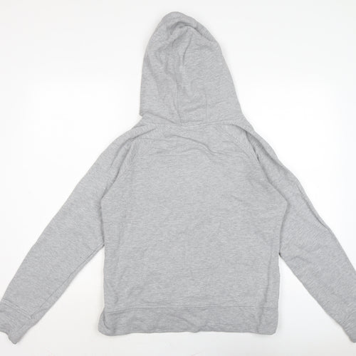 NEXT Womens Grey Houndstooth Cotton Pullover Hoodie Size 12