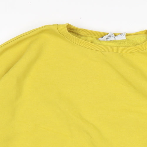 Disney Womens Yellow Cotton Pullover Sweatshirt Size L