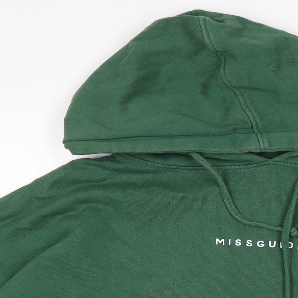 Missguided Womens Green Cotton Pullover Hoodie Size 10
