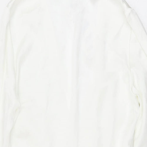 Zara Womens White Polyester Wrap Dress Size S V-Neck Zip