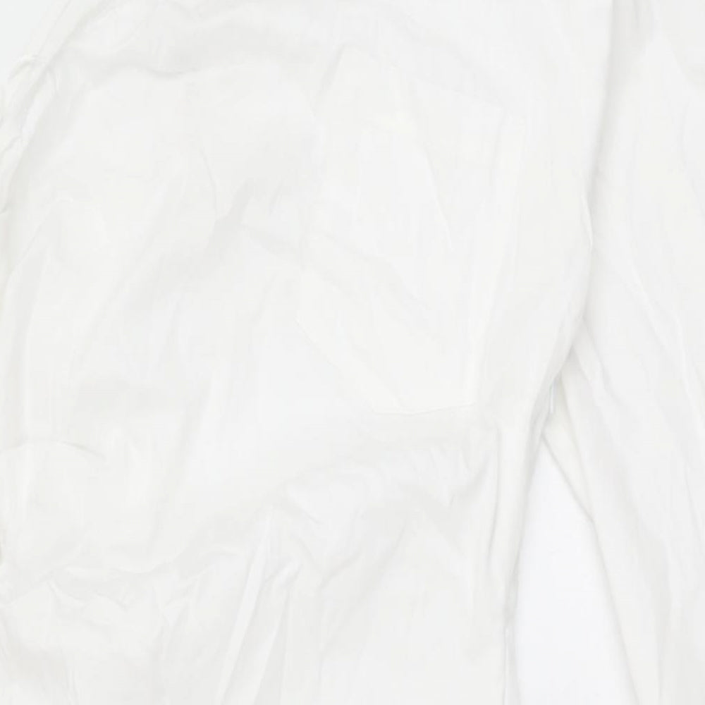Zara Womens White Cotton Bodycon Size S One Shoulder Zip