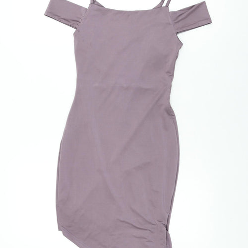 Fashion Nova Womens Purple Polyester Bodycon Size XS V-Neck Pullover