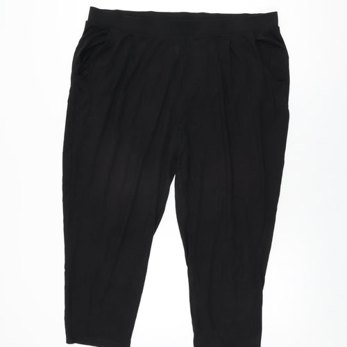 Marks and Spencer Womens Black Viscose Trousers Size 20 L24 in Regular