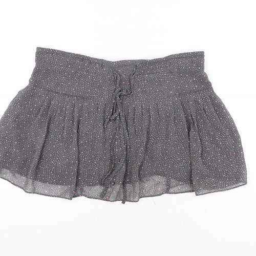 American Eagle Outfitters Womens Grey Geometric Polyester Mini Skirt Size S Drawstring