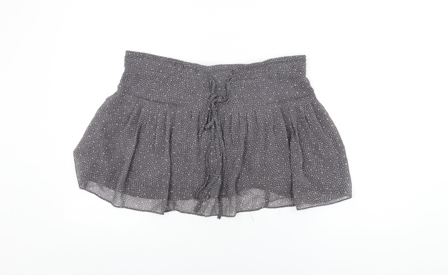 American Eagle Outfitters Womens Grey Geometric Polyester Mini Skirt Size S Drawstring