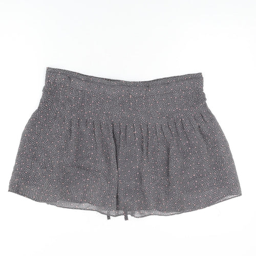 American Eagle Outfitters Womens Grey Geometric Polyester Mini Skirt Size S Drawstring