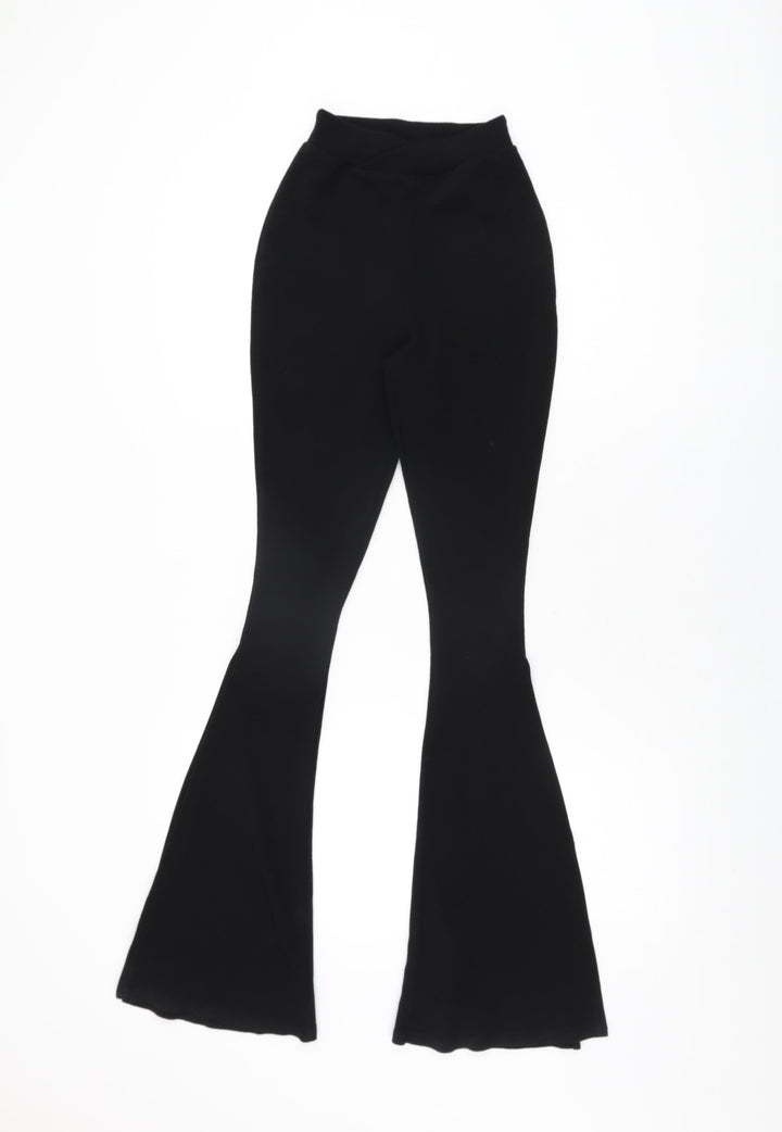PRETTYLITTLETHING Womens Beige Polyester Trousers Size 4 L32.5 in Regular