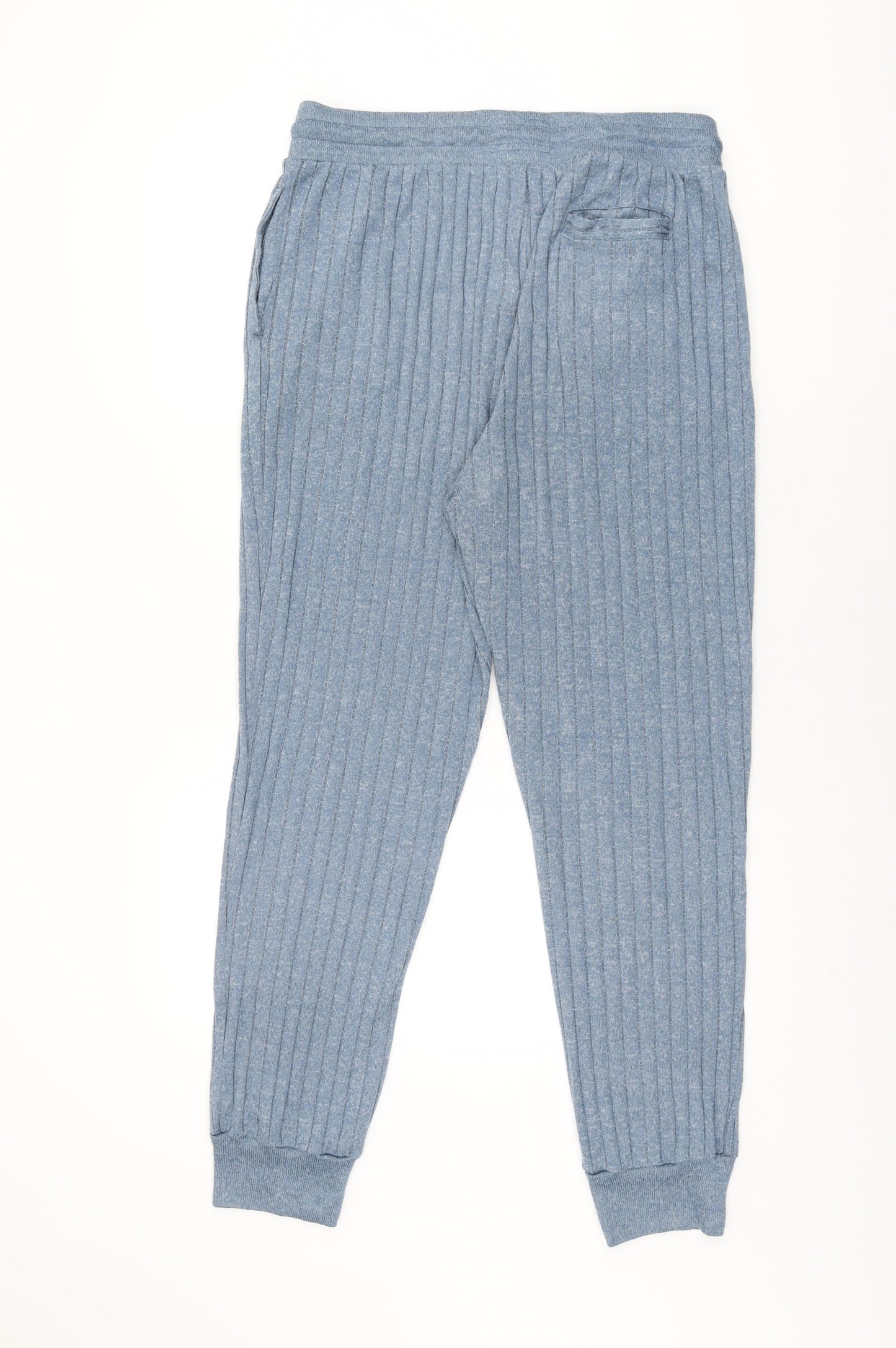 NEXT Womens Blue Polyester Trousers Size 14 L29 in Regular Drawstring