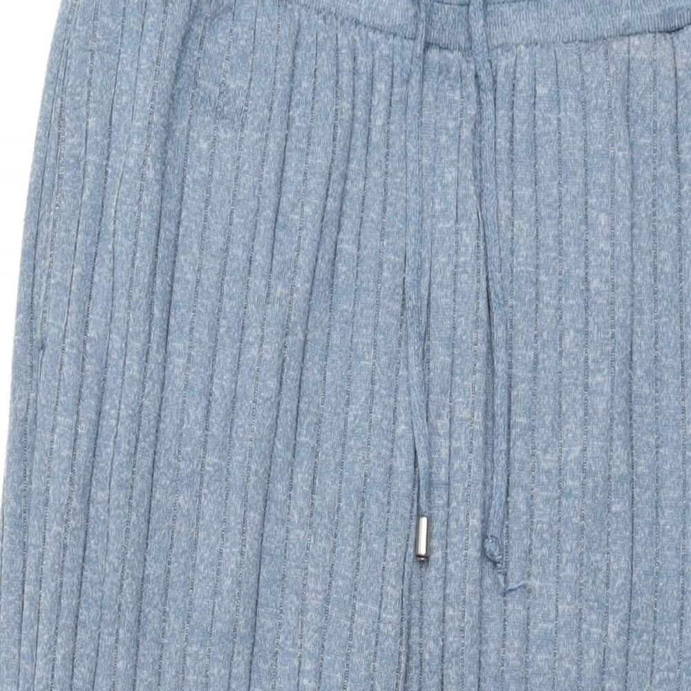 NEXT Womens Blue Polyester Trousers Size 14 L29 in Regular Drawstring