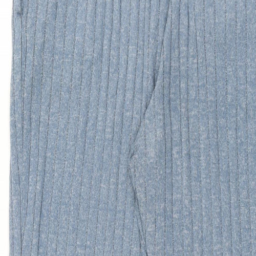 NEXT Womens Blue Polyester Trousers Size 14 L29 in Regular Drawstring