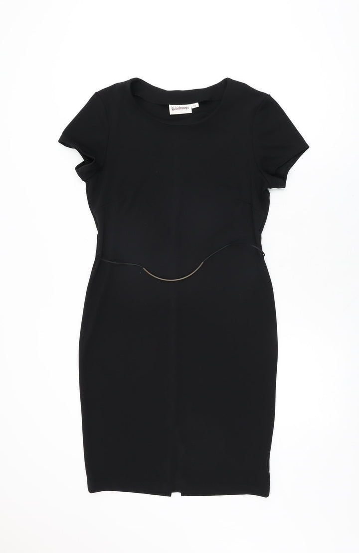 Kaleidoscope Womens Black Polyester Bodycon Size 10 Round Neck Pullover