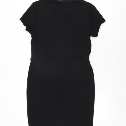 Kaleidoscope Womens Black Polyester Bodycon Size 10 Round Neck Pullover