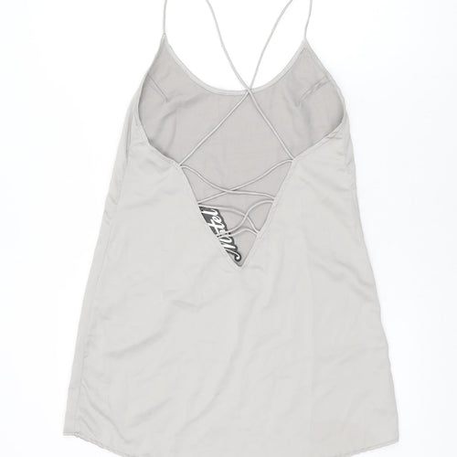 Motel Womens Grey Polyester Slip Dress Size XS Scoop Neck Pullover
