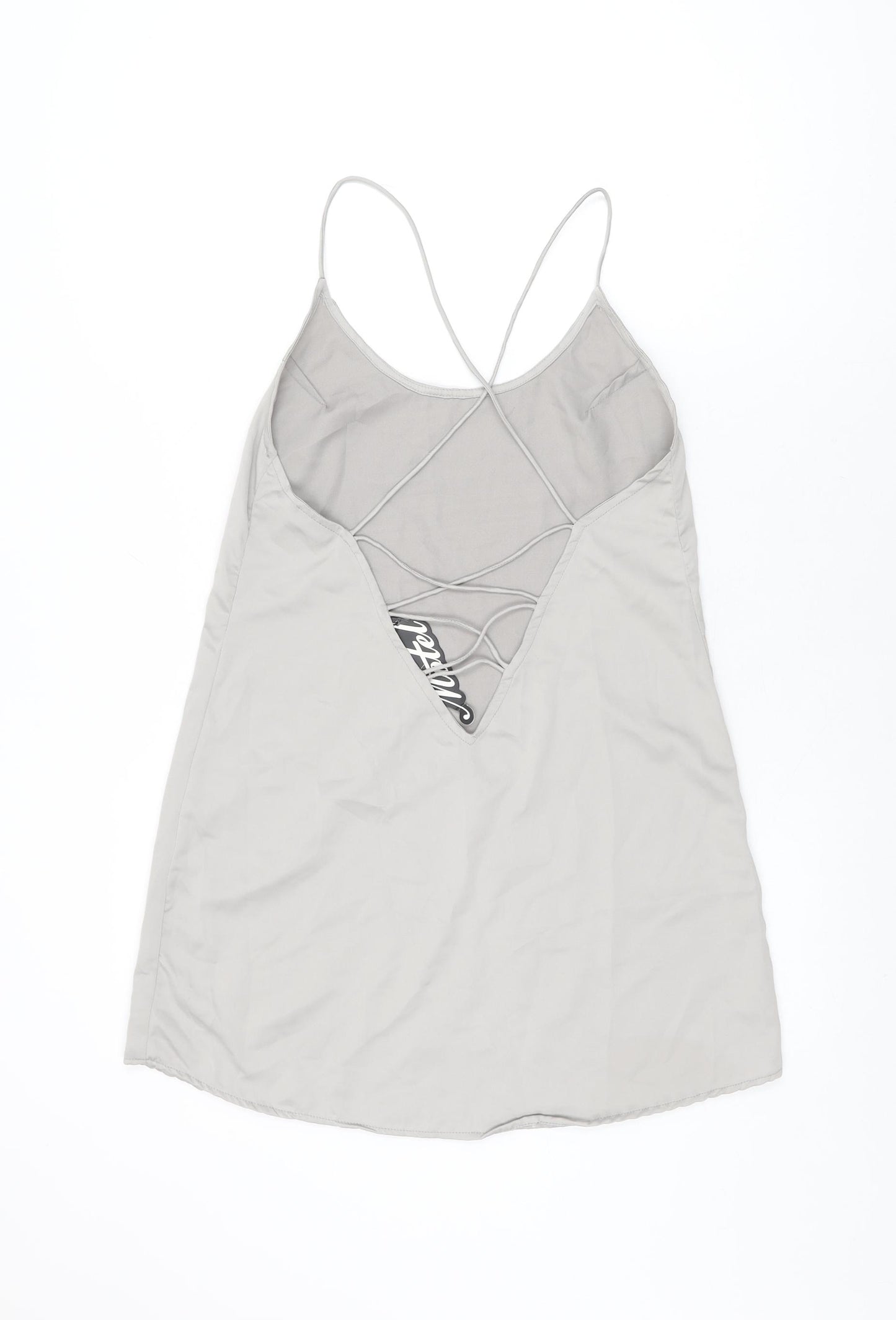 Motel Womens Grey Polyester Slip Dress Size XS Scoop Neck Pullover