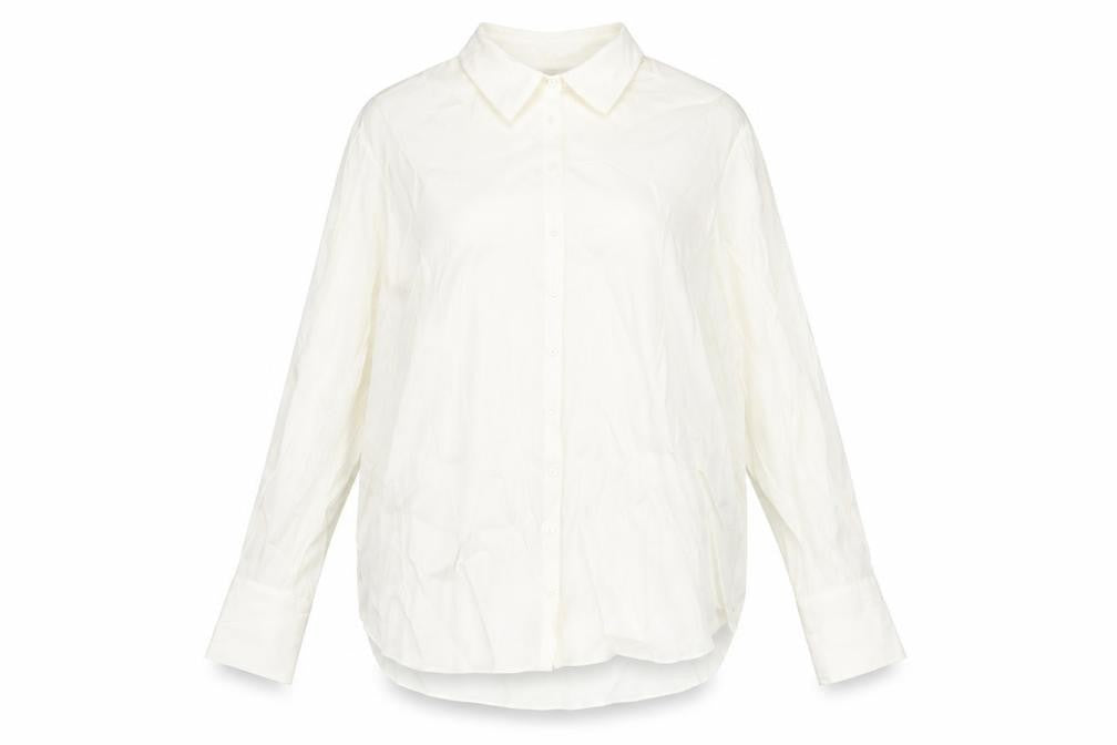 Marks & Spencer Womens Ivory Viscose Basic Button-Up Size 16 Collared