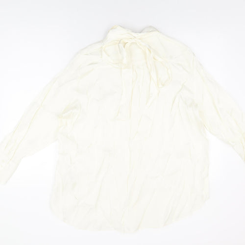 Marks and Spencer Womens Ivory Viscose Basic Button-Up Size 16 Collared