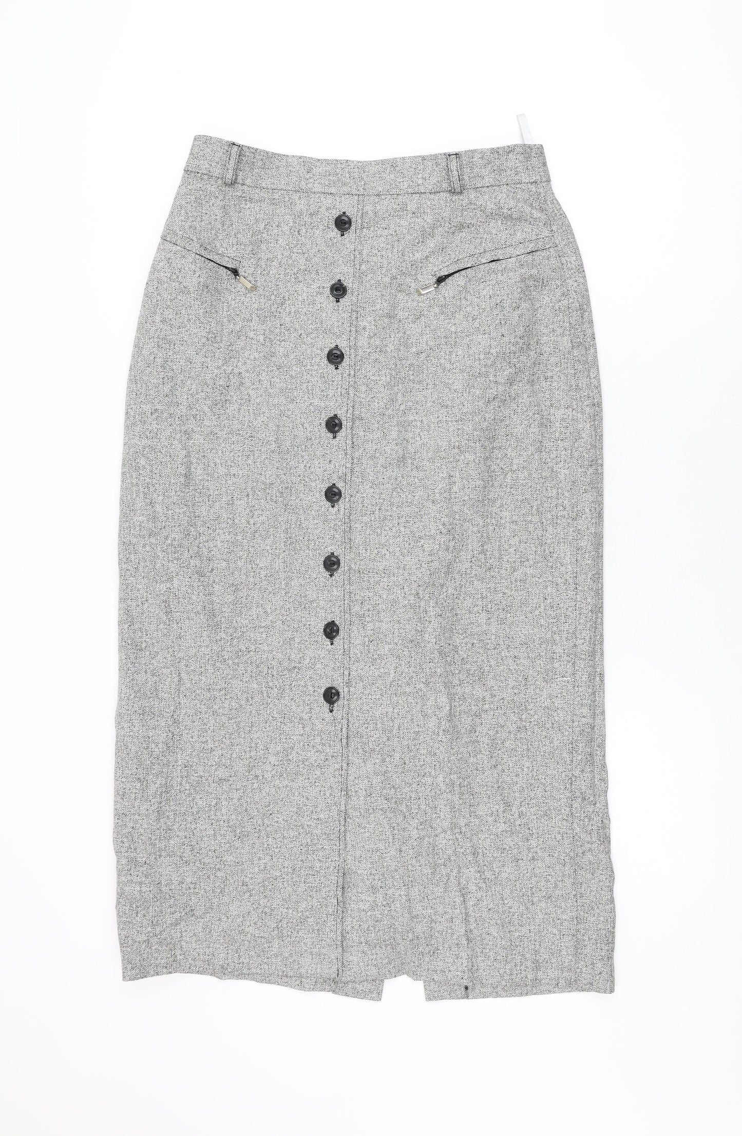 Bianca Womens Grey Wool Straight & Pencil Skirt Size 12 Zip