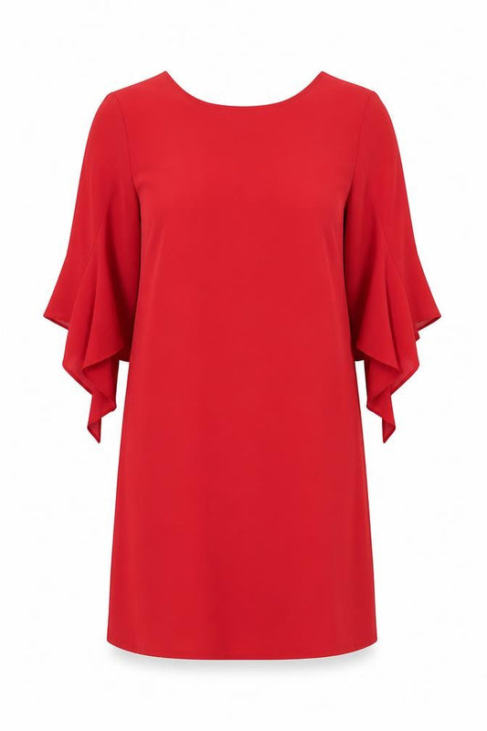 Front view of New Look women’s red polyester shift, size UK 14, round neck pullover