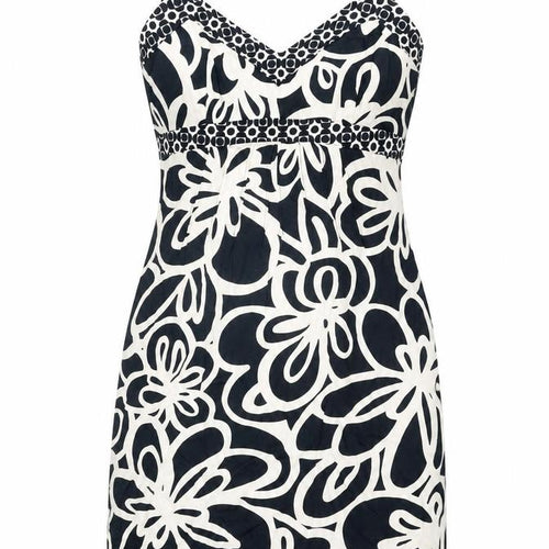 NEXT Womens Black Floral Cotton Bodycon Size 10 V-Neck Zip