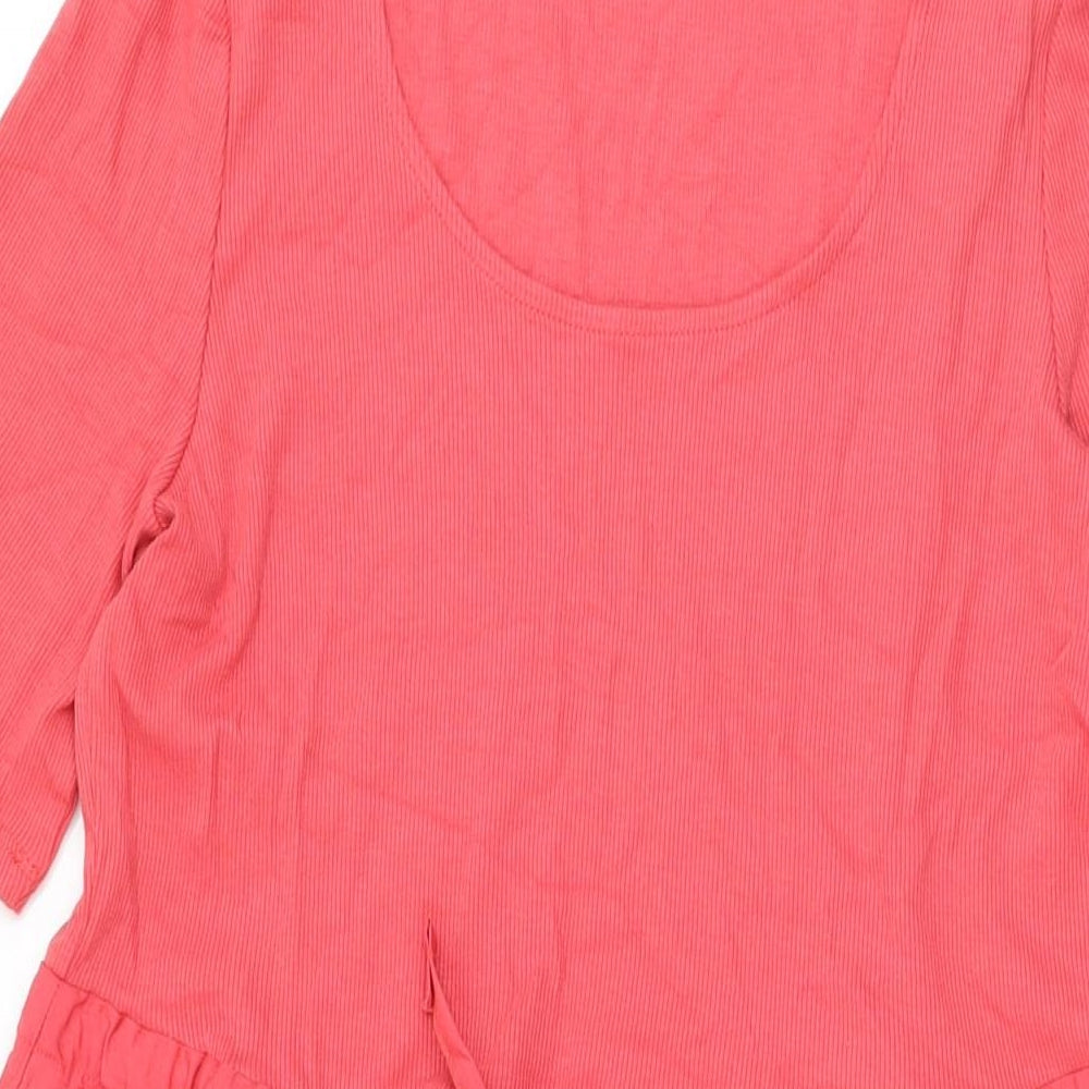 Marks and Spencer Womens Red Cotton A-Line Size 14 Scoop Neck Drawstring