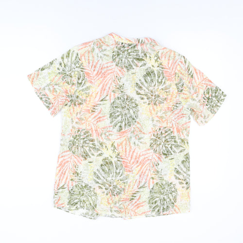 Isle Womens Multicoloured Geometric Cotton Basic Button-Up Size 10 V-Neck