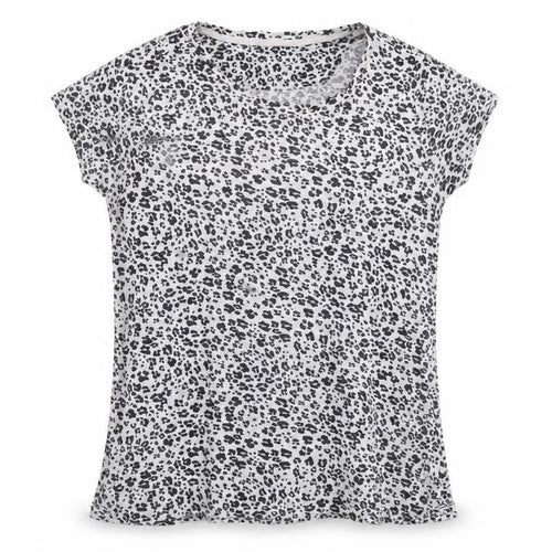 Marks and Spencer Womens Grey Animal Print Viscose Basic T-Shirt Size 16 Round Neck